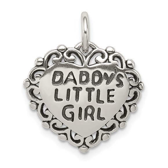 Million Charms Sterling Silver Antiqued Daddy's Little Girl